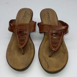 Natural Soul by Naturalizer Brown Thong type Wedge Sandals size 9